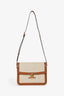 Celine 2019 Beige/Brown Leather/Canvas Large Triomphe Crossbody Bag