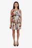 Dolce & Gabbana Beige Floral Printed Cotton Tiered Mini Dress Size 40