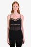 Haelo Black Silk Blend Sheer Lace Detail 'Collage' Mini Slip Dress Size S