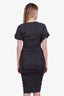 Isabel Marant Etoile Grey Knit Ruffle Detail Short Sleeve Midi Dress Size 34