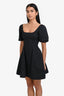 Staud Black Cotton Puff Sleeve Mini Dress Size 0