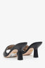 Gucci Black Leather GG Open Toe Heels Size 37.5