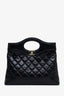 Pre-loved Chanel™ 2023 Black Shiny Crumpled Calfskin Quilted Mini 31 Shopping Bag