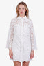 Veronica Beard White Cotton Eyelet Sumatra Button Down Mini Dress Size 2