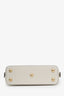 Gucci White Horsebit 1955 Leather Top Handle Bag with Strap