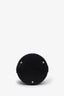 Oscar de la Renta Black Leather Birdcage Solid Bucket Bag