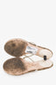 Gucci Beige/White Monogram Heart Logo Thong Sandals Size 36