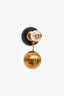 Christian Dior Black/Gold Tone 'Tribales' Logo Earrings