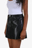 Frame Black Recycled Leather Mini Skirt Size 27