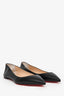 Christian Louboutin Black Nappa Leather Pointed Toe Flats Size 41