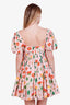 Agua by Agua Bendita Pink Carmela Floral Puff Sleeve Mini Dress Size S