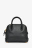 Balenciaga Black Leather Logo XXS Ville Leather Top Handle Bag with Strap