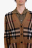 Burberry Brown Wool Cashmere Check Cardigan Size M Mens