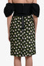 Dolce & Gabbana Black/White Floral Silk Knee Length Skirt Size 44