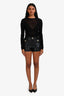 L'Agence Black Faux Leather High Waisted Shorts Size 2