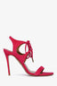 Aquazzura Pink Suede Strappy Heeled Sandal Size 38