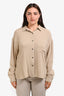 James Perse Cream Wool Oversized Shirt Size 3