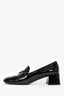 Prada Black Patent Leather Logo Block Square Toe Heels Size 42