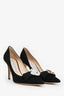 Jimmy Choo Black Suede JC Emblem Pointed Pumps Size 39