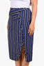 Acne Studios Blue/Black Striped Midi Skirt Size L