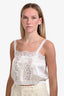 Doen White Silk Lace Crop Top Size S