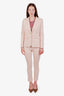 Veronica Beard Light Pink Blazer + Stretch Slim Pant Set Size 4