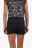 Frame Washed Black Linen 'Le Beau' Shorts Size XS