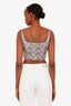 Prada Pink/Green Metallic Floral Crop Top Size 40