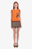 Givenchy Brown Check Mini Skort Size 34