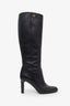 Gucci Black Leather Georgina GG Heel Boots Size 37