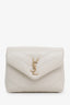 Saint Laurent Cream Quilted Leather Monogram Toy Loulou Crossbody Bag