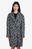 Gucci 2012 Black/White Animal Print Alpaca Coat Size 40