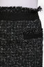 Sacai Black/White Cotton Blend Tweed Fringe Tiered Midi Skirt Size 3