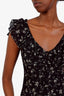 Reformation Black/White Patterned Ruffle Midi Dress Size XS