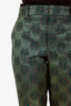 Gucci Green/Gold Metallic GG Flared Leg Pants Size 42