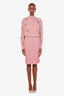 Pre-loved Chanel™ 2001 Red Check Tweed Midi Skirt Size 38