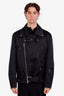 Jil Sander Black Duchess Asymmetric Zip-up Jacket Size 50 Mens