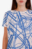 Hermès White/Blue Printed T-Shirt Size 44