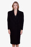 Saint Laurent Black Wool Double Breasted Coat Size 38