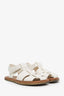 The Row White Woven Leather 'Fisherman' Sandals Size 37.5