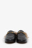 Gucci Black Leather Horsebit Princeton Slip-On Loafers With Fur Size 36