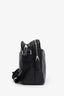 Prada Black Pebbled Leather Double Zip Square Crossbody Bag