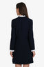 Sandro Navy White Lace Trim Dress Size 2