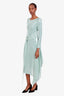 Roland Mouret Mint Green Sequin Belted Asymmetrical Midi Dress Size US 10