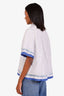 Loewe 2026 Blue/White Striped Pleated-Trim Layered Shirt Size 44