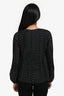 Maje Black Pleated Polka Dot LS Top Size 1