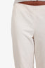 Brunello Cucinelli Cream Cotton Straight Leg Pants Size US 6
