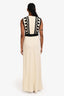 Gucci Off-White Jersey Black Embellished Gown Estimated Size 38