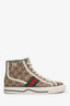 Gucci Brown GG Monogram 'Tennis 1977' High Top Sneakers Size 36