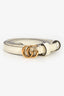 Gucci White Patent Leather Extra Thin GG Marmont Belt Size 110 44